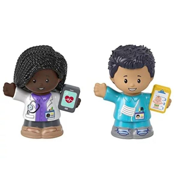 🎉 LAST ONE!  CARDI & PHIL FISHER-PRICE Doctors AFRICAN-AMERICAN HISPANIC POC - Picture 1 of 3
